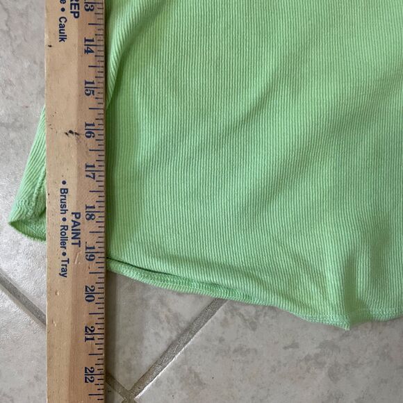 Free People Movement Throw and Go Tank Top M lime sq. Neck ribbed rounded hem - Picture 6 of 9